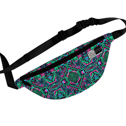 Digital Glitch Vibes Tech-Inspired Streetwear Fanny Pack - 8404 Design-71