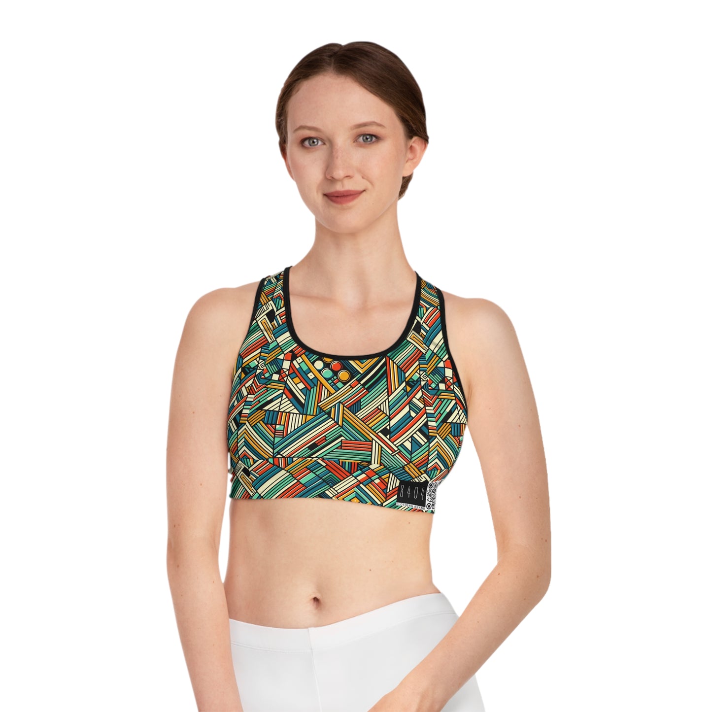Abstract Graphic Art Modern Artistic Expression Sports Bra - 8404 Design-67