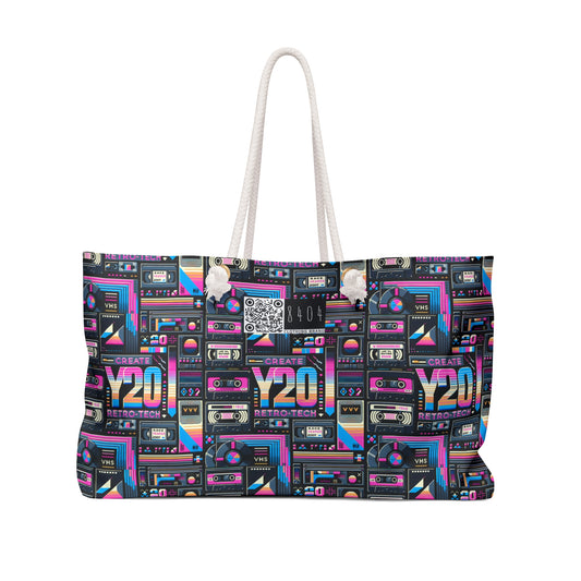 Digital Nostalgia Tech-Inspired Retro Fusion Weekender Bag - 8404 Design-65