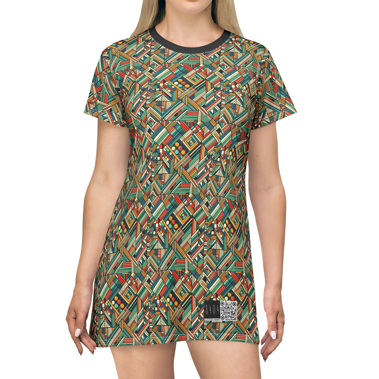 Abstract Graphic Art Modern Artistic Expression T-Shirt Dress - 8404 Design-67