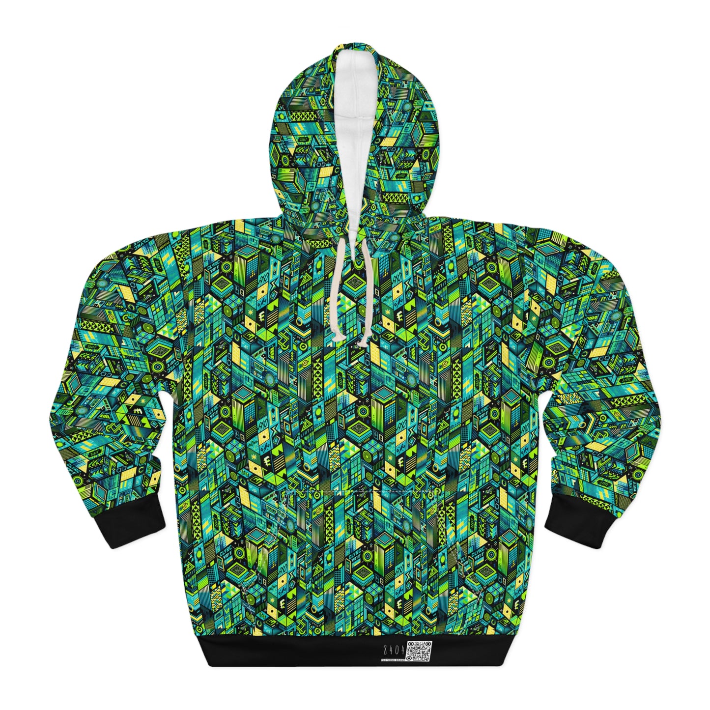 Tech-Infused Neon Tech-Forward Streetwear Pullover Hoodie - 8404 Design-61