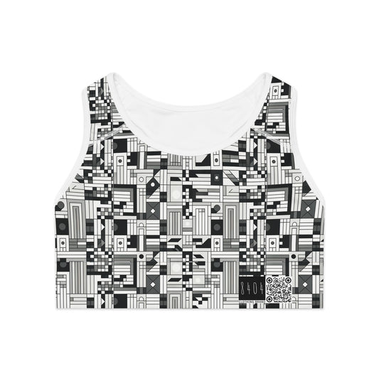 Digital Minimalism Minimalist Tech Sports Bra - 8404 Design-43