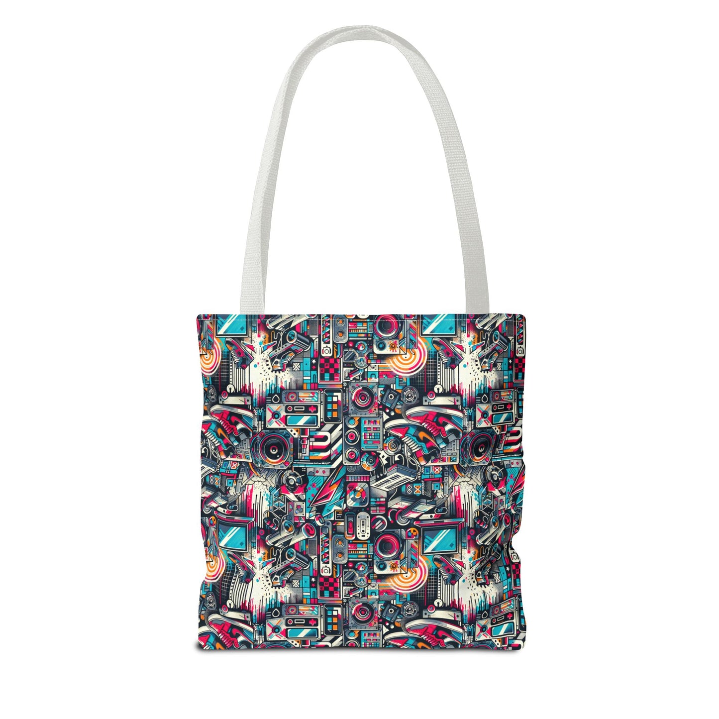 Urban Graffiti Fusion Eclectic Street Art Meets Modern Tech Culture Tote Bag - 8404 Design-50