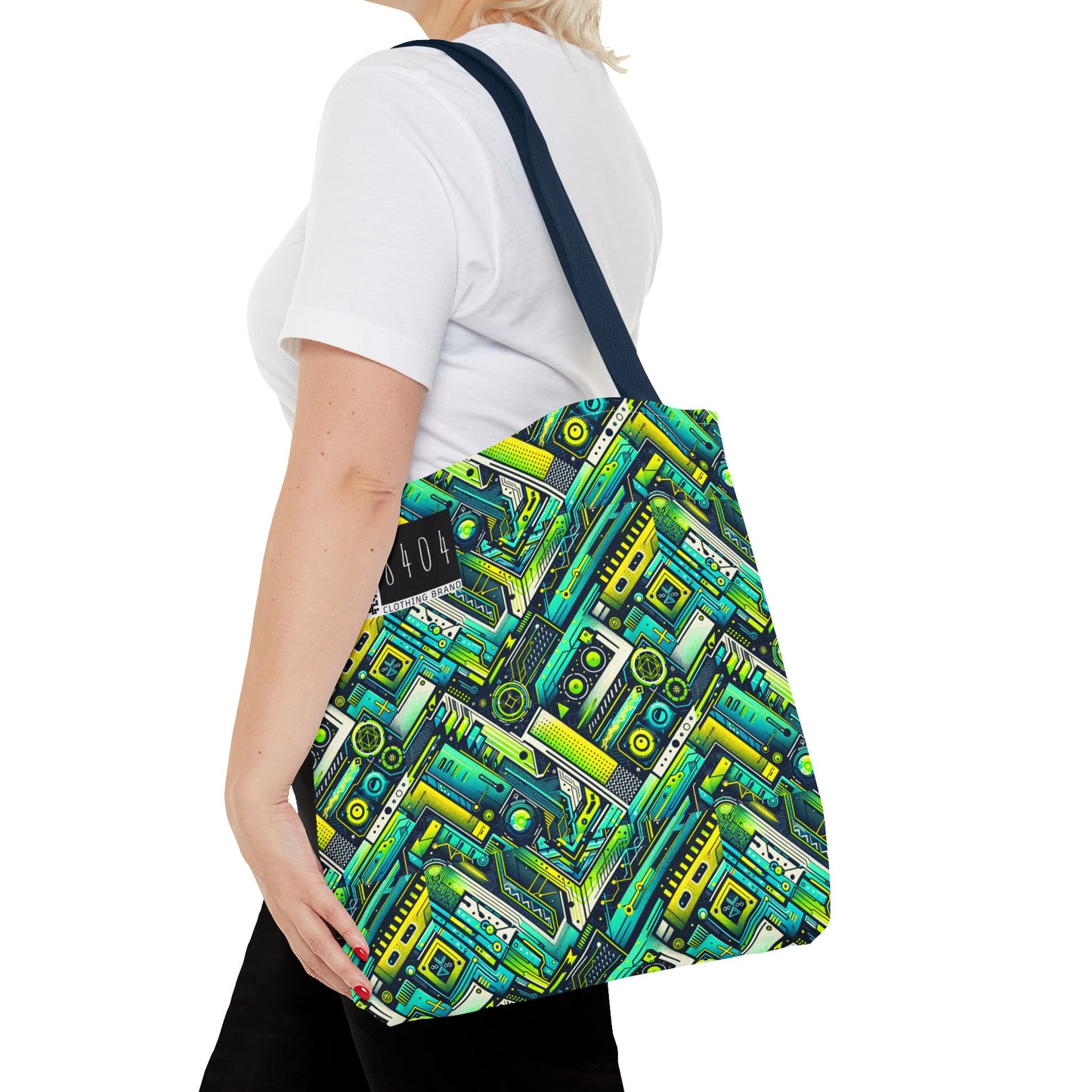 Tech-Infused Neon Tech-Forward Streetwear Tote Bag - 8404 Design-52