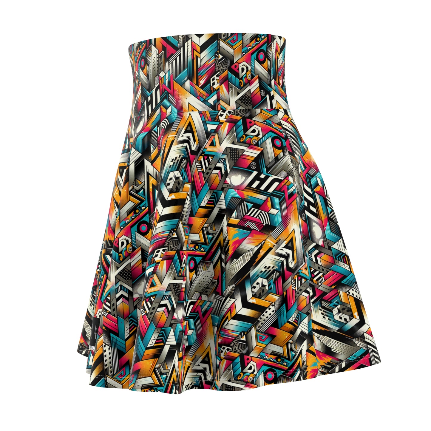 Graffiti Revival Urban Street Art Women's Skater Skirt - 8404 Design-62