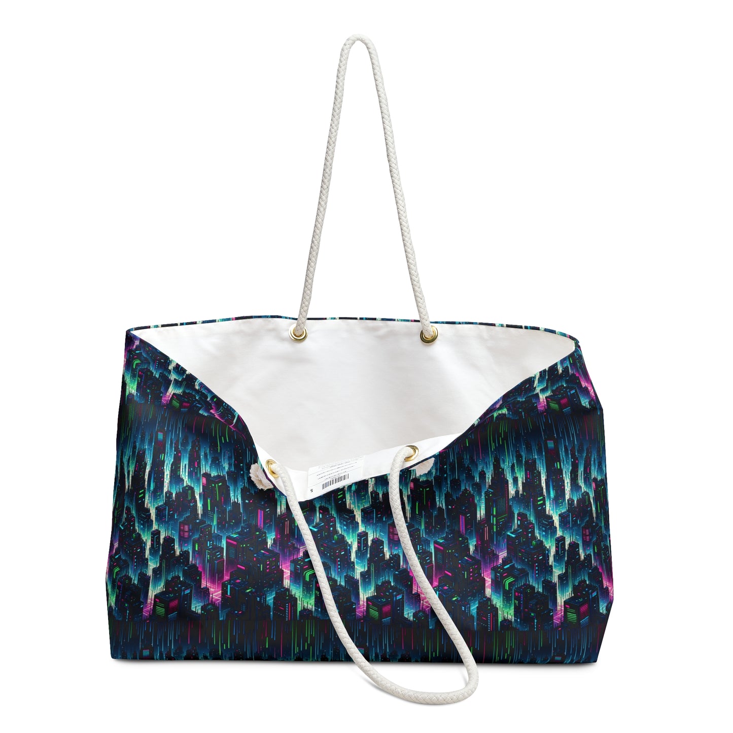 Tech Noir Graphics Cyberpunk Tech Aesthetic Weekender Bag - 8404 Design-53