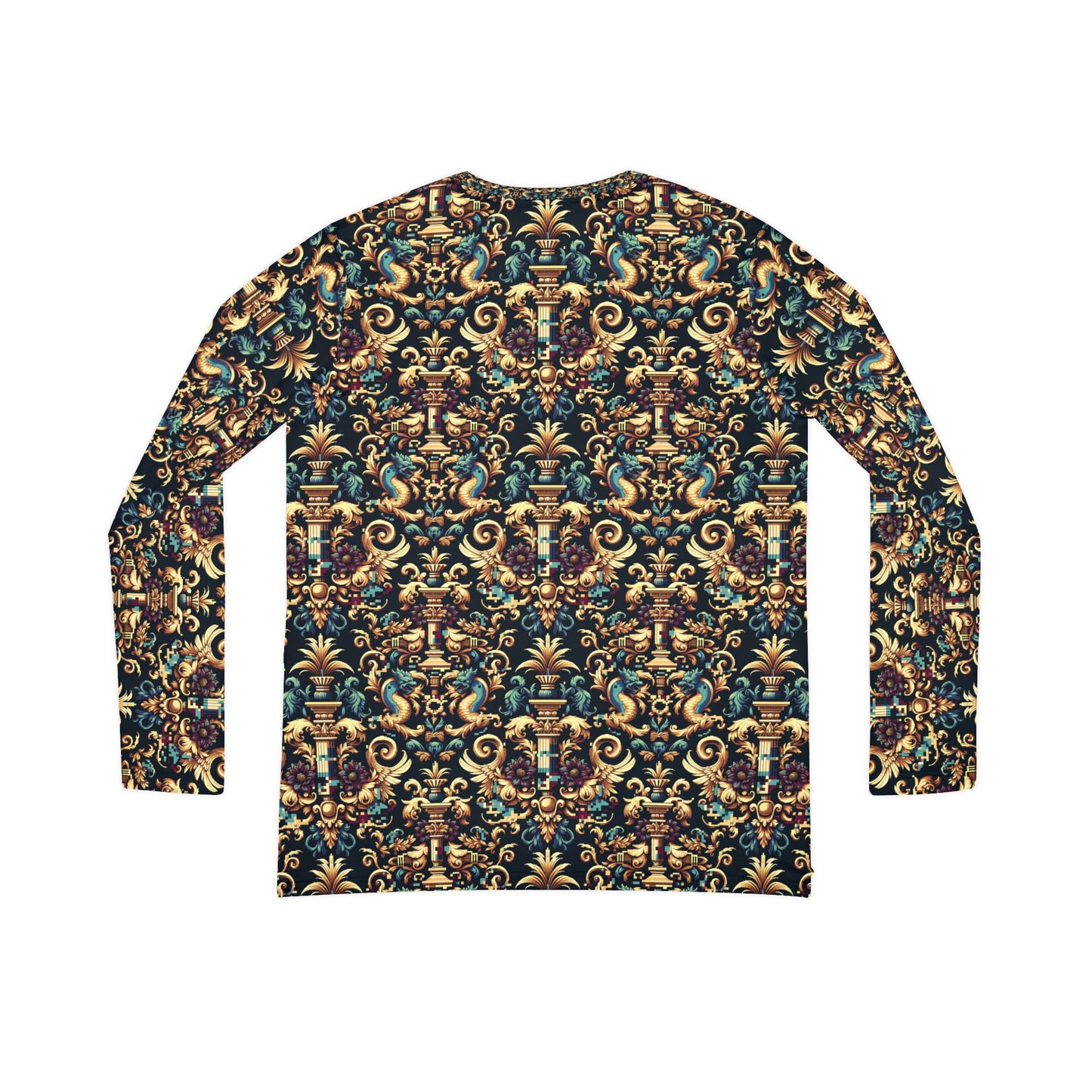 Digital Renaissance Modern Baroque Fusion Women's Long Sleeve V-Neck Shirt - 8404 Design-57