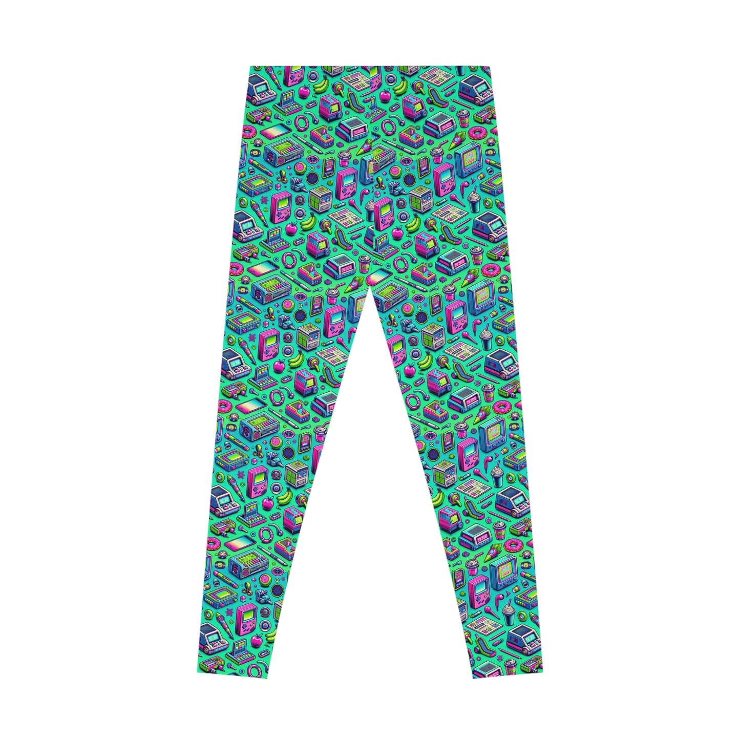 Y2k Revival Nostalgic Futurism Stretch Leggings - 8404 Design-48