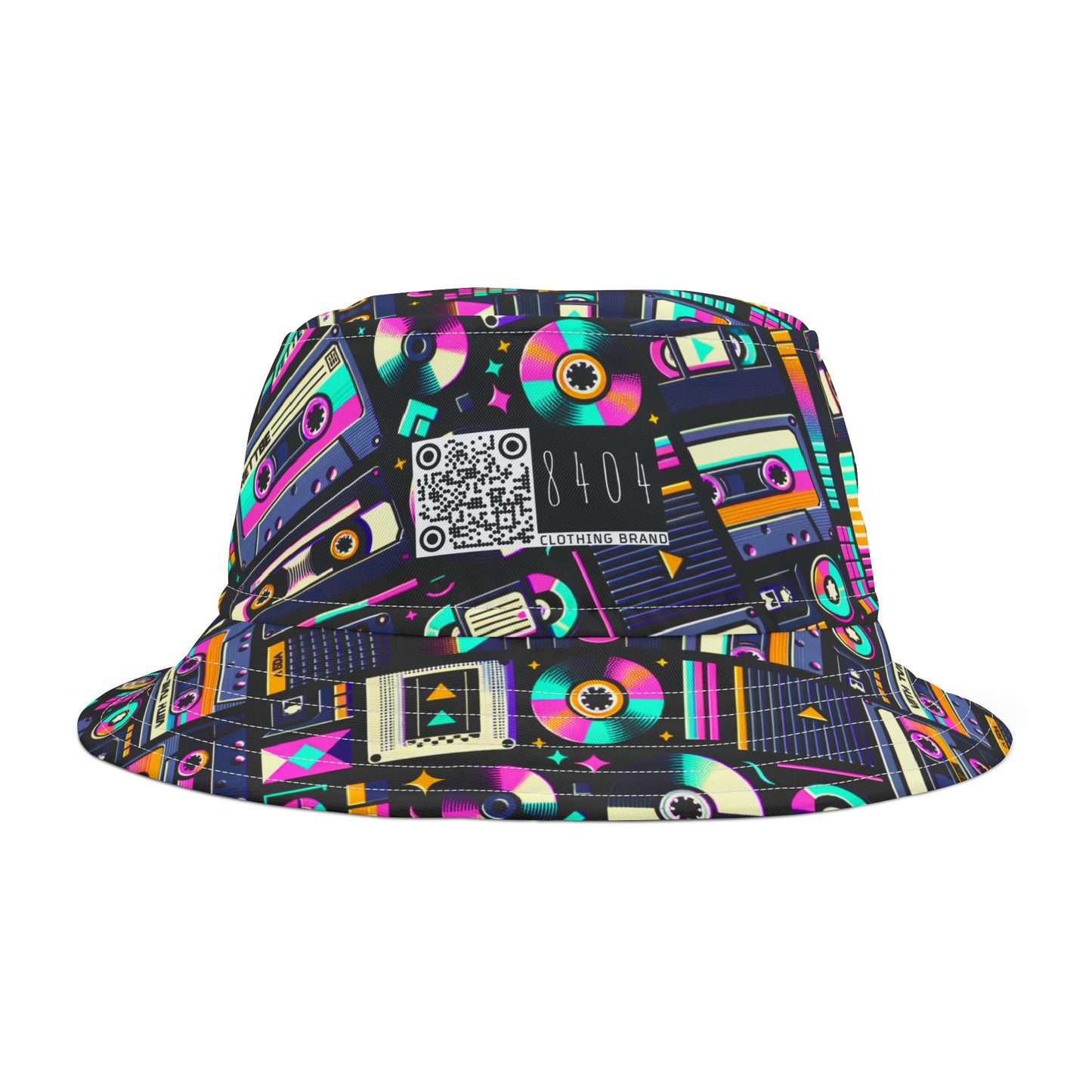 Digital Nostalgia Tech-Inspired Retro Fusion Bucket Hat - 8404 Design-48
