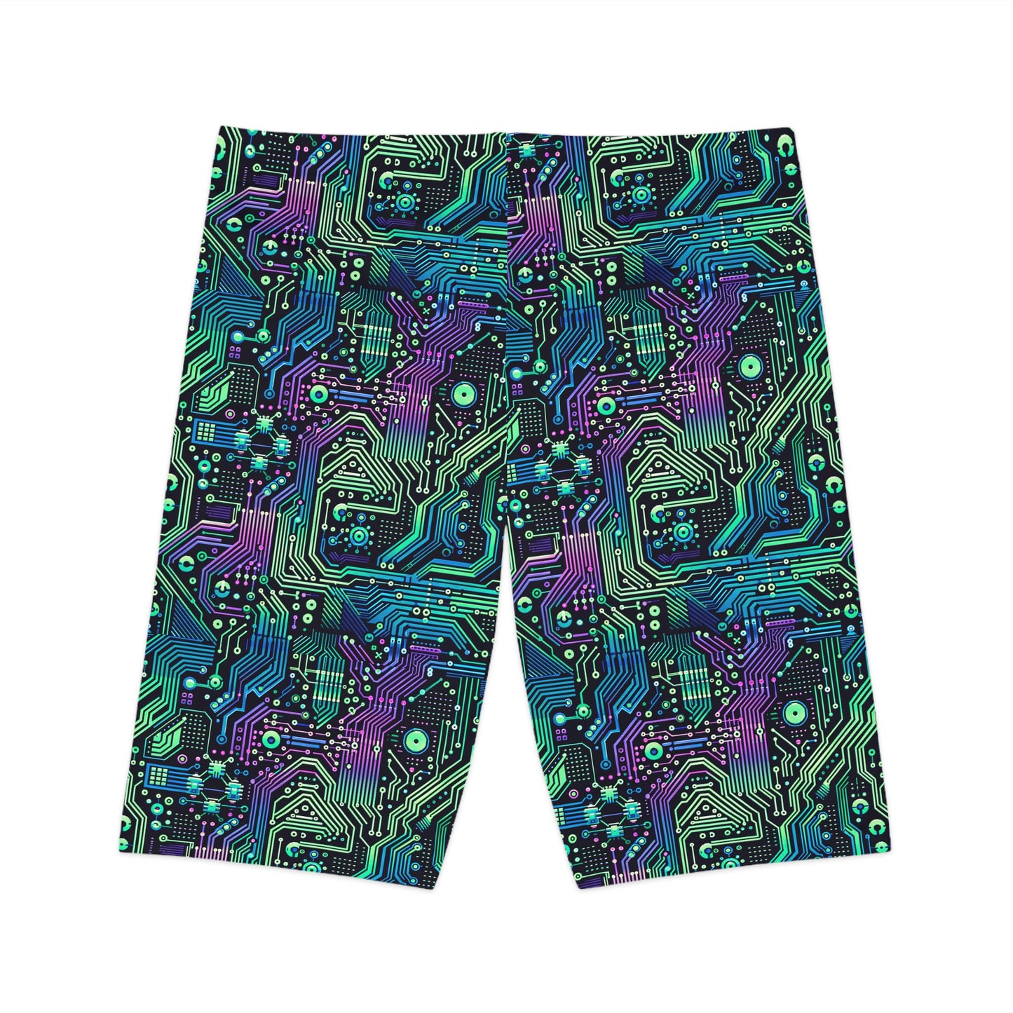 Tech-Infused Neon Tech-Forward Streetwear Women's Bike Shorts - 8404 Design-66