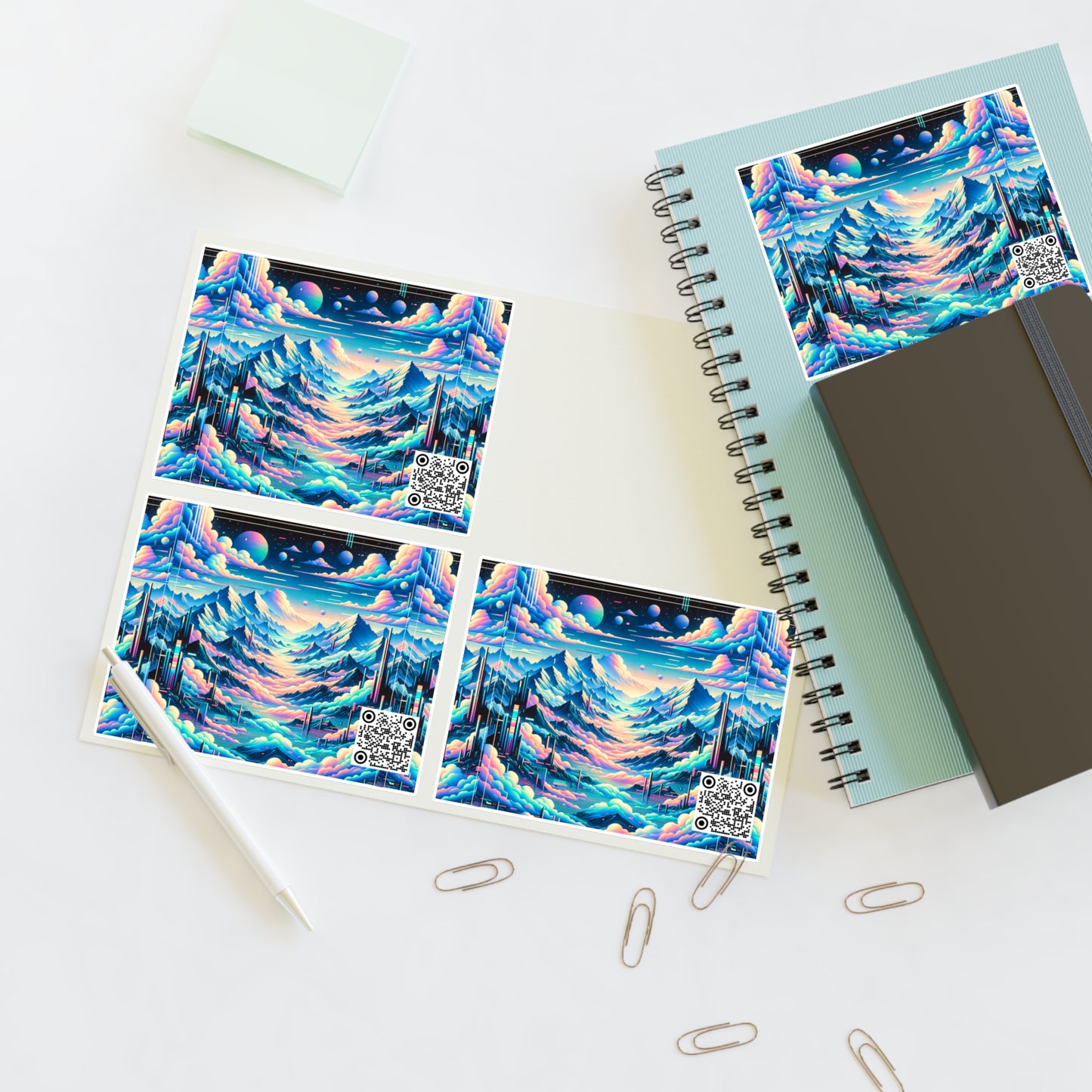 Digital Dreamscapes Digitally-Inspired Streetwear With a Dreamy, Surreal Twist Sticker Sheets - 8404 Design-69