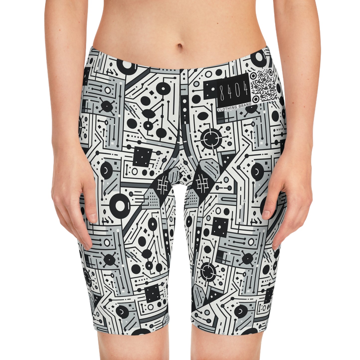 Digital Minimalism Minimalist Tech Women's Bike Shorts - 8404 Design-48