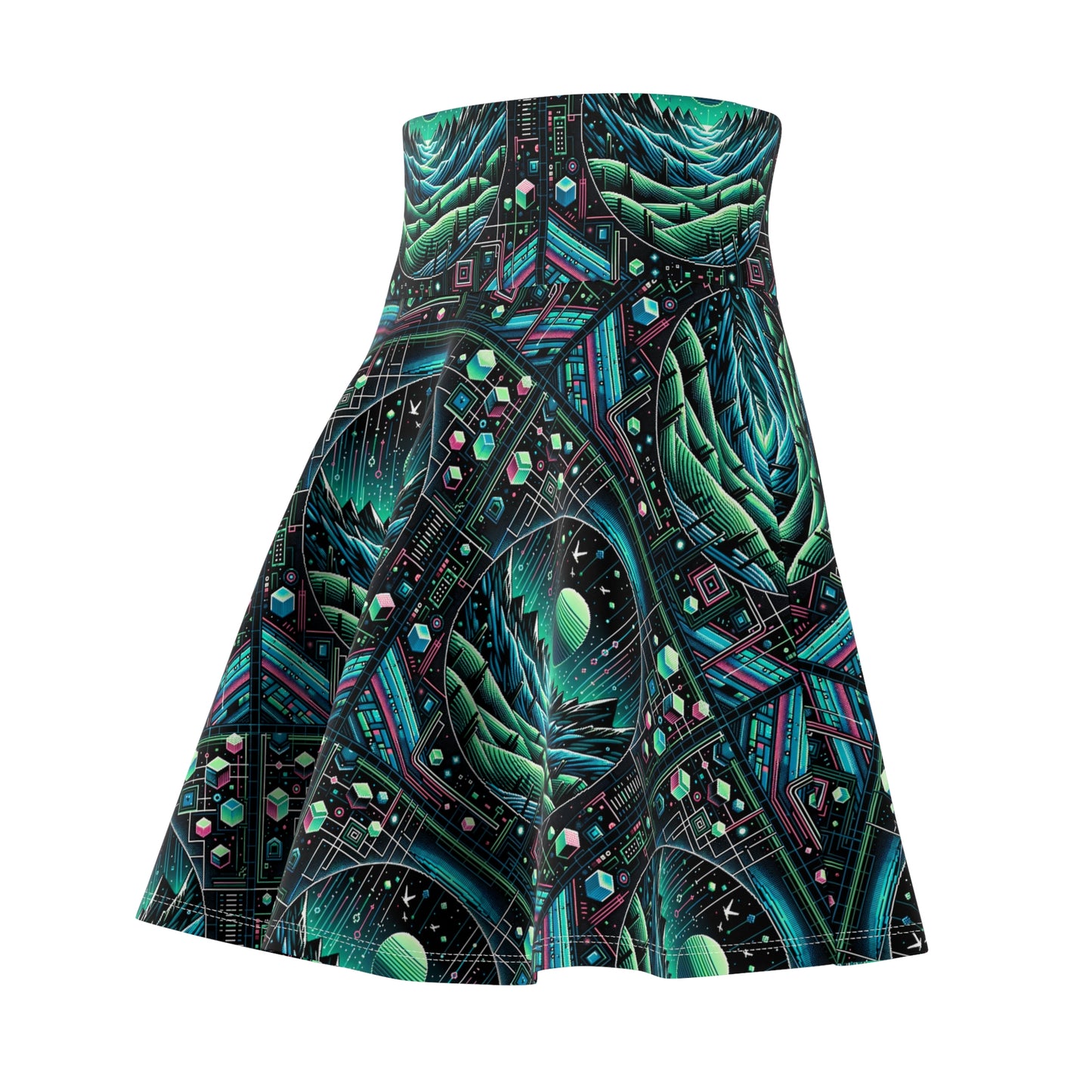 Digital Adventure Graphics Digital Explorer Women's Skater Skirt - 8404 Design-59