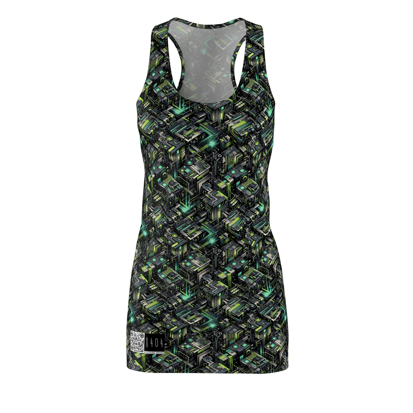 Tech-Infused Graphics Tech-Forward Streetwear Women's Cut & Sew Racerback Dress - 8404 Design-47