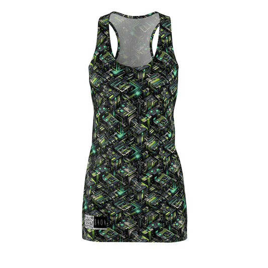 Tech-Infused Graphics Tech-Forward Streetwear Women's Cut & Sew Racerback Dress - 8404 Design-47