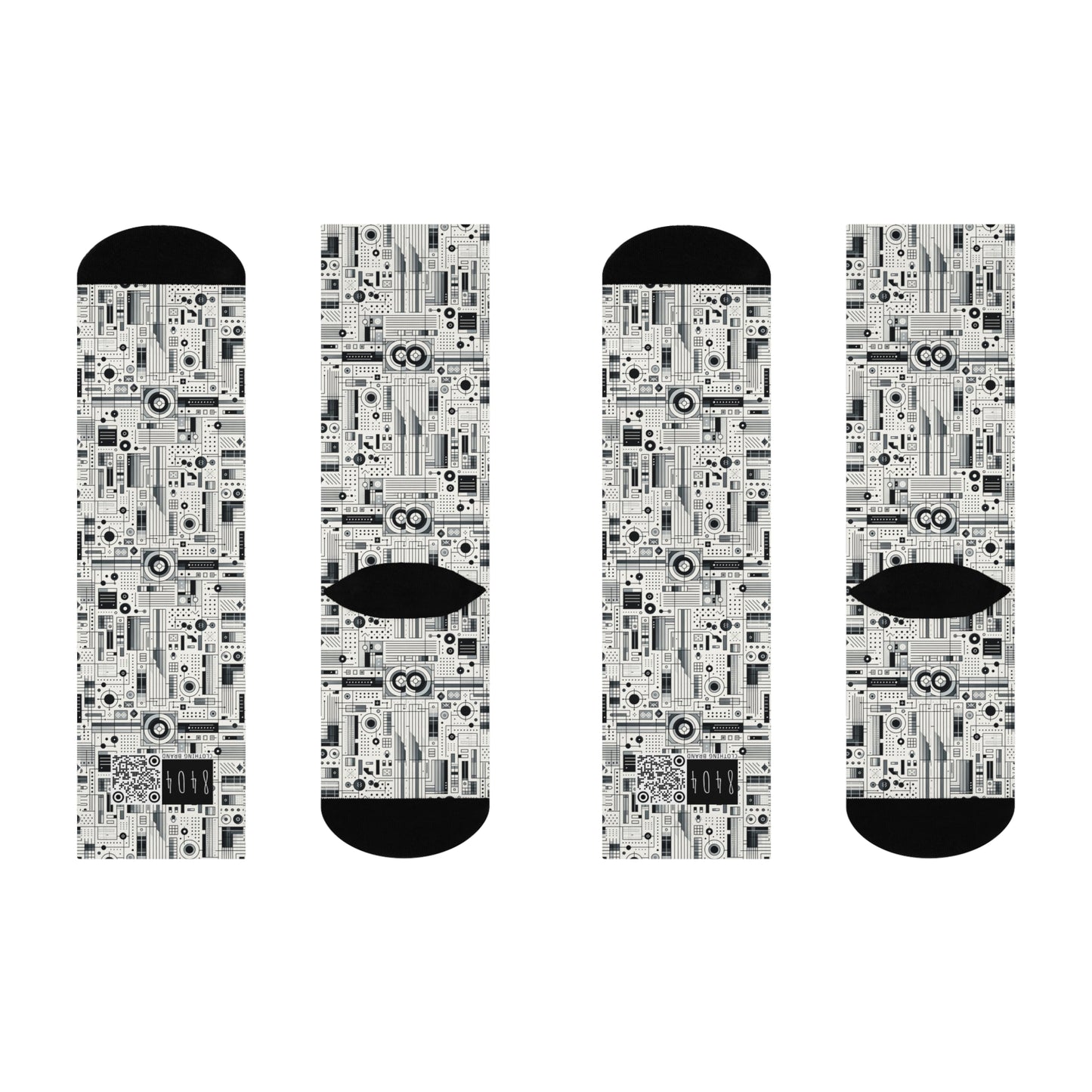 Digital Minimalism Minimalist Tech Cushioned Crew Socks - 8404 Design-53