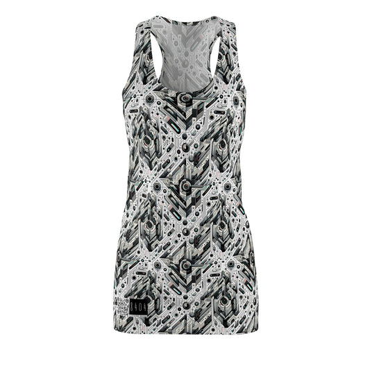 Tech-Infused Streetwear Tech-Forward Minimalism Women's Cut & Sew Racerback Dress - 8404 Design-51