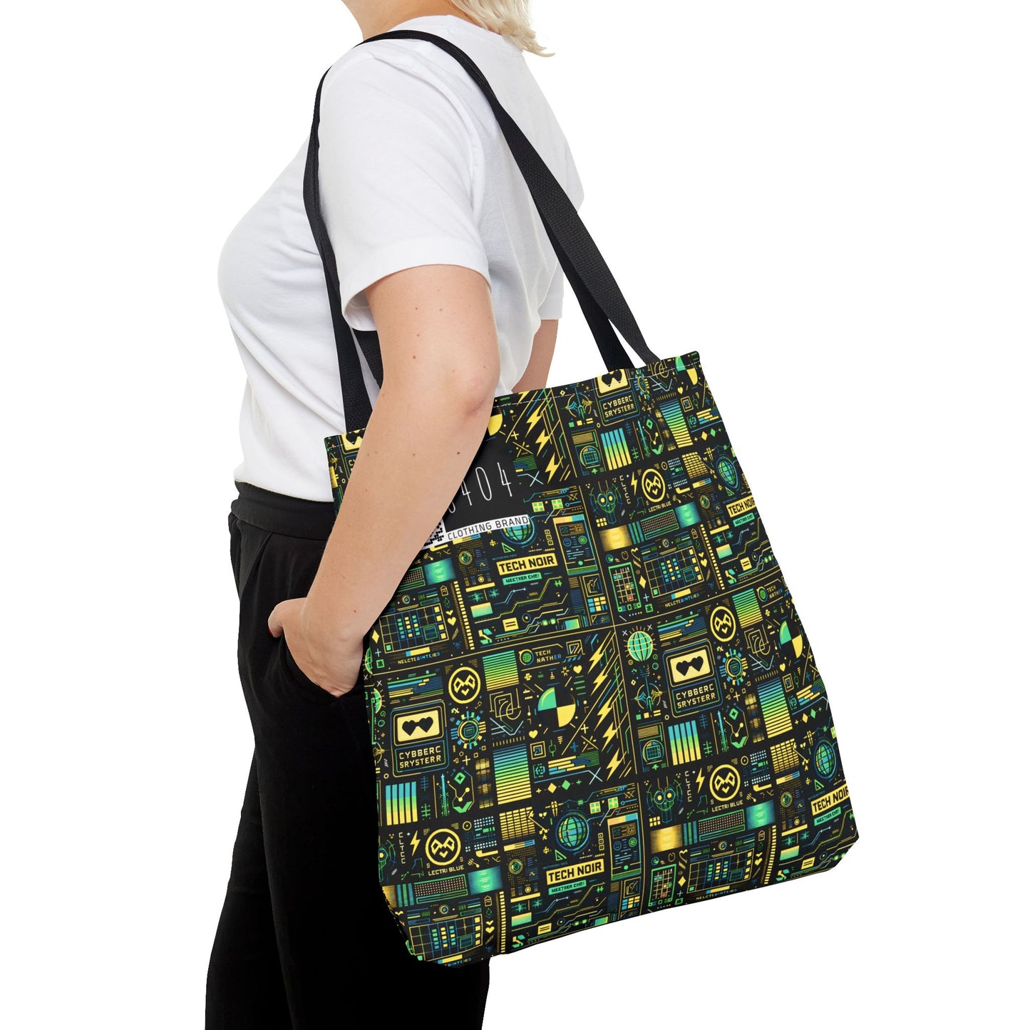 Digital Dystopia Tech Noir Tote Bag - 8404 Design-57