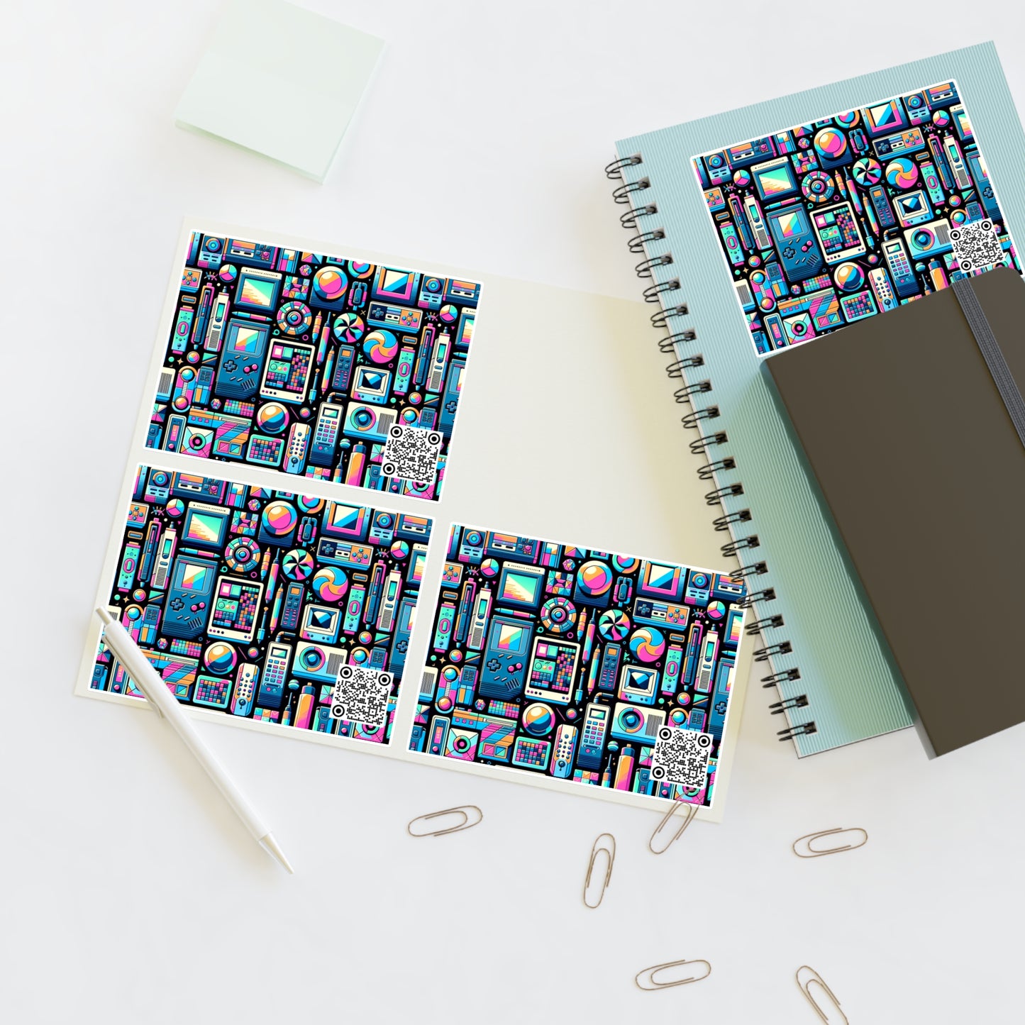 Digital Pop Art Fusion Youthful and Tech-Inspired Sticker Sheets - 8404 Design-73