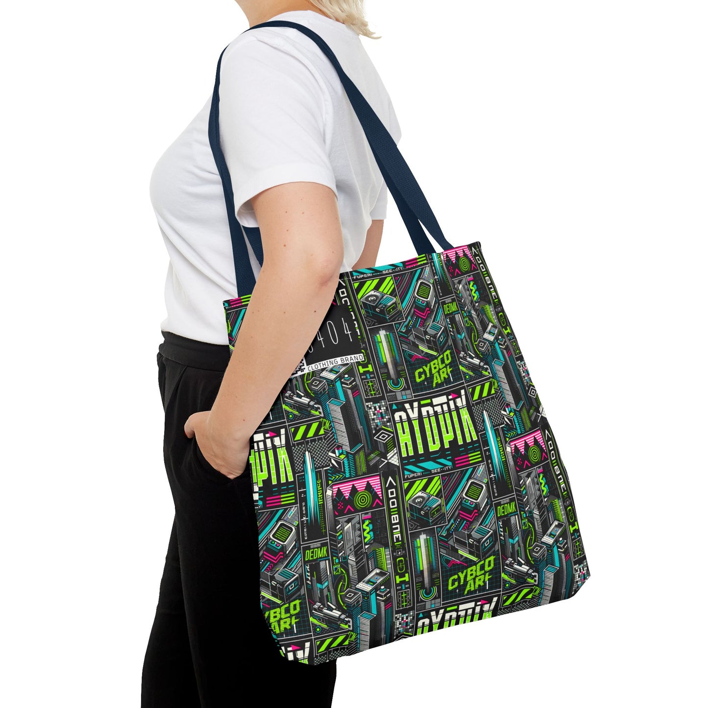 Tech-Forward Graphics Tech-Inspired Streetwear Tote Bag - 8404 Design-46