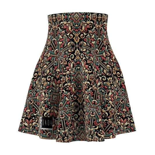 Streetwear Renaissance Artistic Clash of Old and New Women's Skater Skirt - 8404 Design-46
