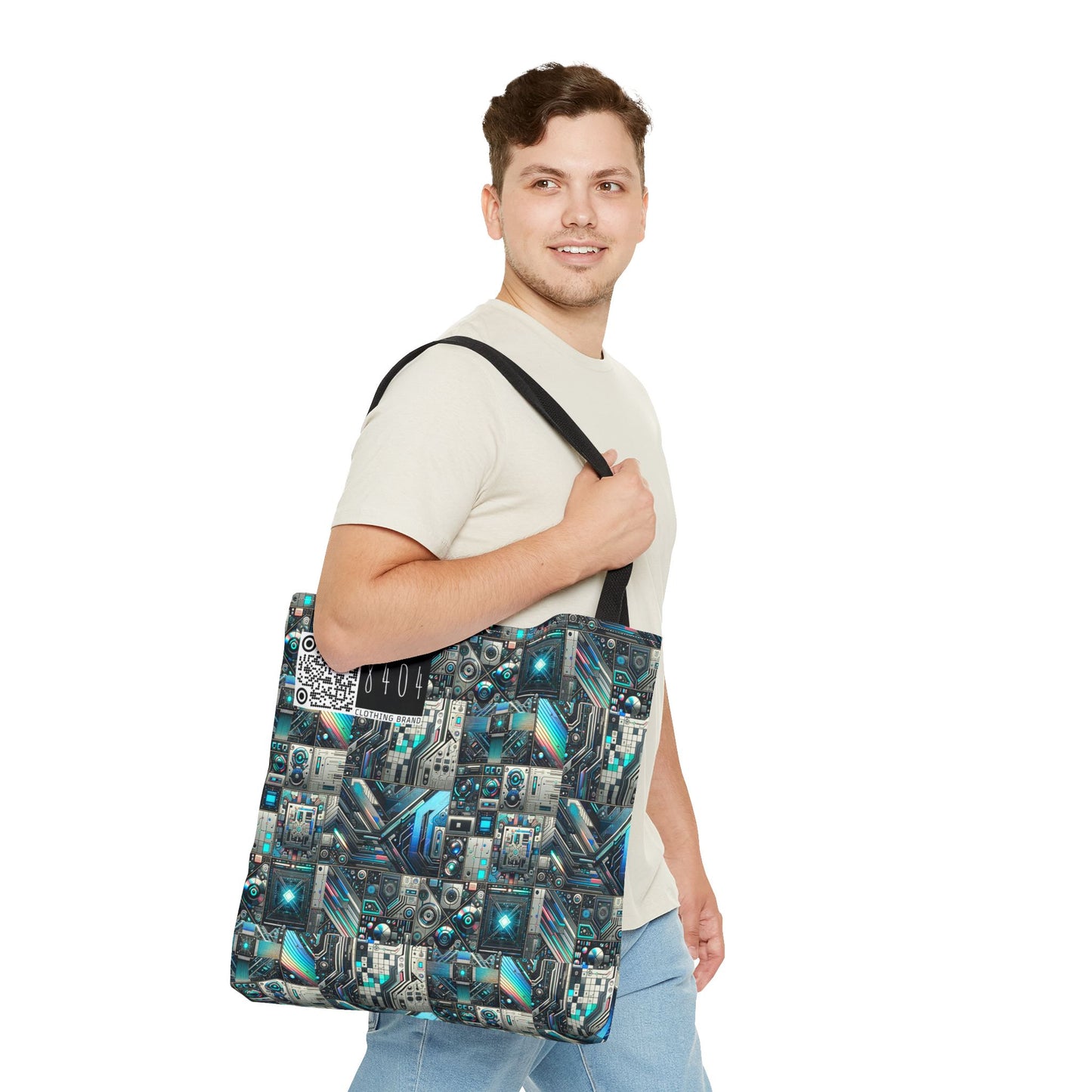 Tech-Infused Futurism Sleek Tech Edge Tote Bag - 8404 Design-48