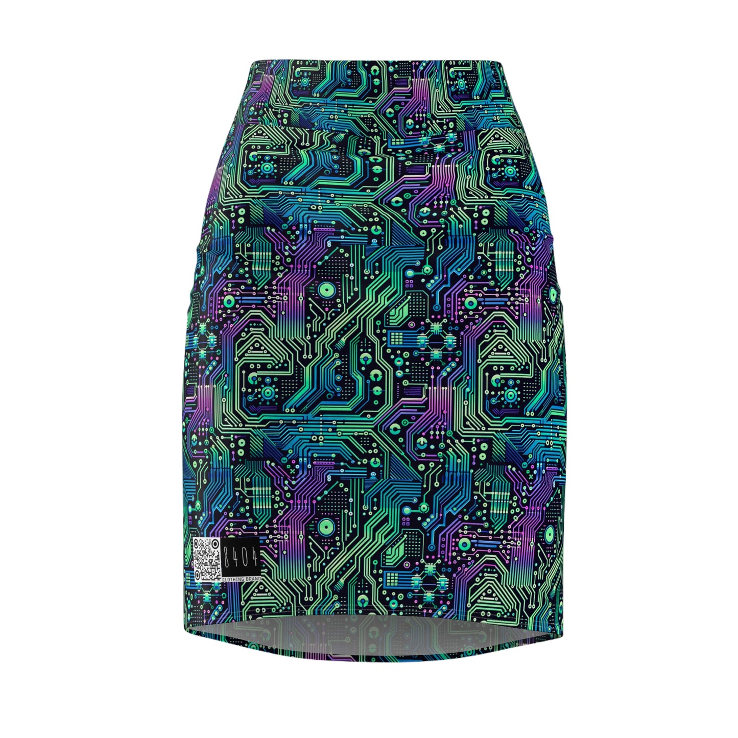 Tech-Infused Neon Tech-Forward Streetwear Women's Pencil Skirt - 8404 Design-66