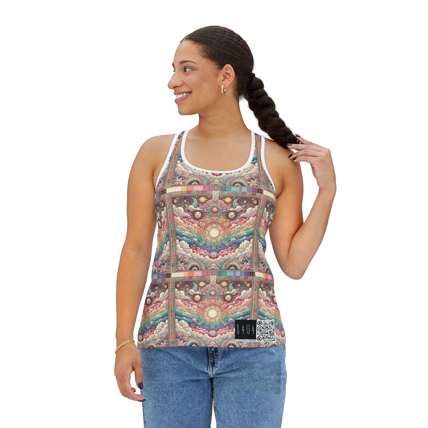 Digital Dreamland Whimsical and Nostalgic Streetwear With a Digital Twist Women's Tank Top - 8404 Design-56