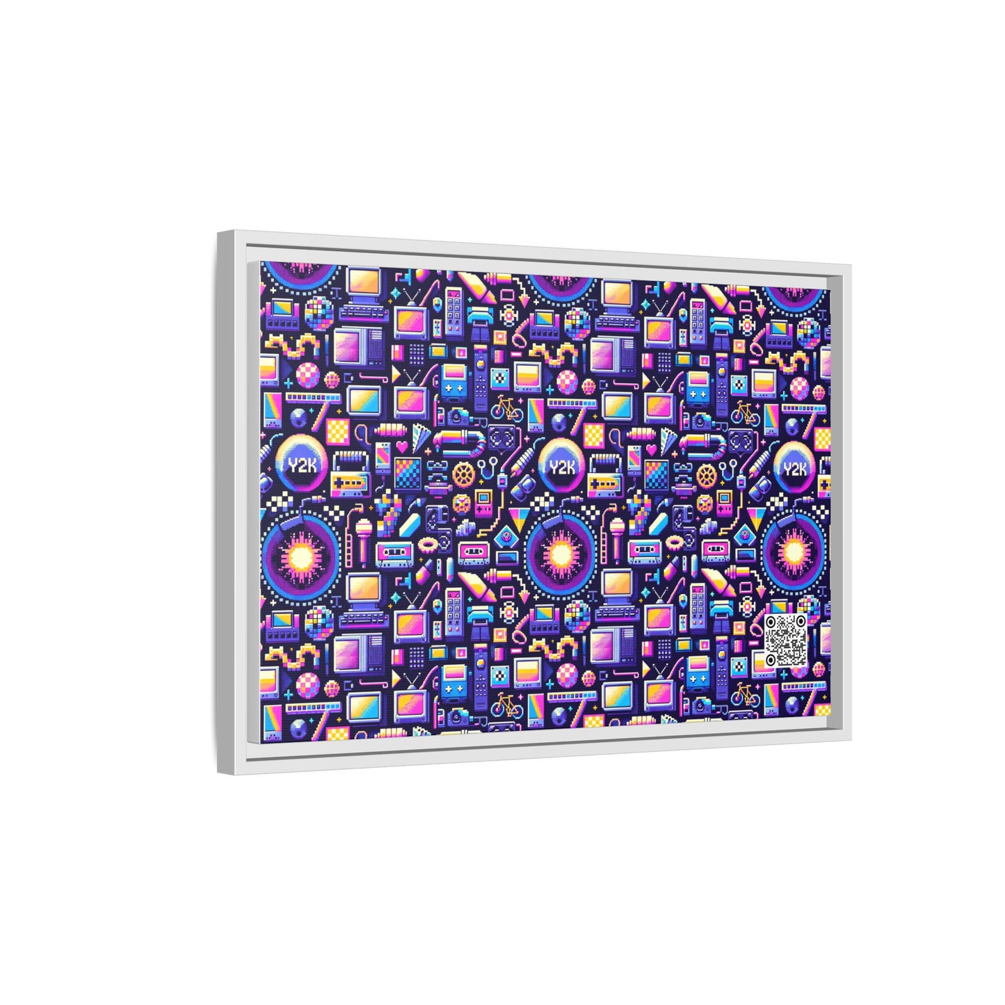 Digital Nostalgia Modern Retro Fusion Matte Canvas, Framed (multi-Color) - 8404 Design-64 B