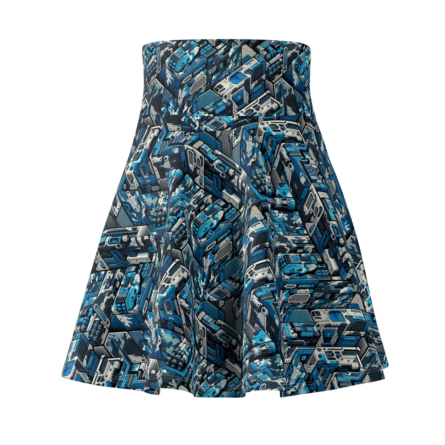 Tech Urban Camo Tech-Forward Streetwear With a Futuristic Military Edge Women's Skater Skirt - 8404 Design-51