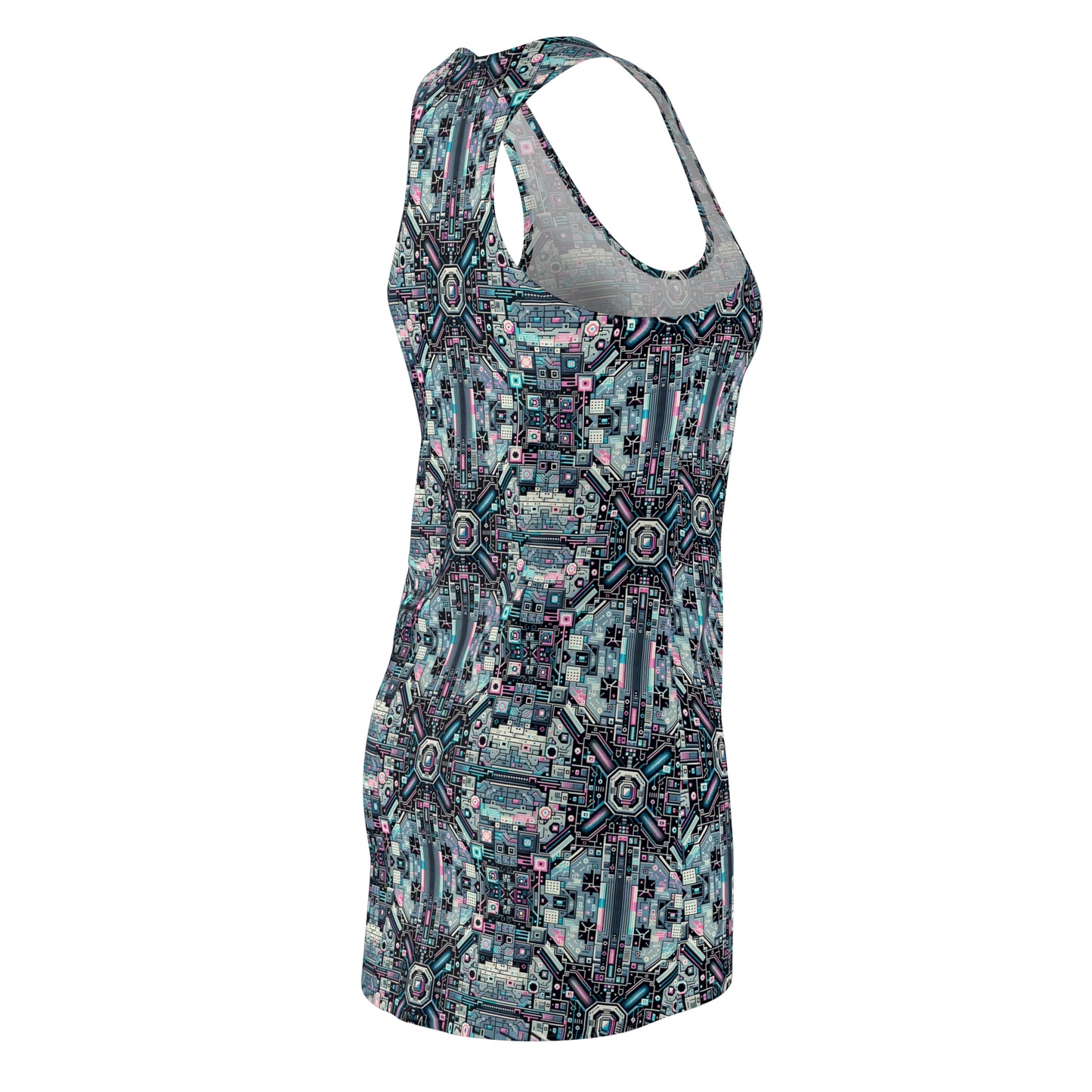 Digital Renaissance Tech-Forward Maximalism Women's Cut & Sew Racerback Dress - 8404 Design-44
