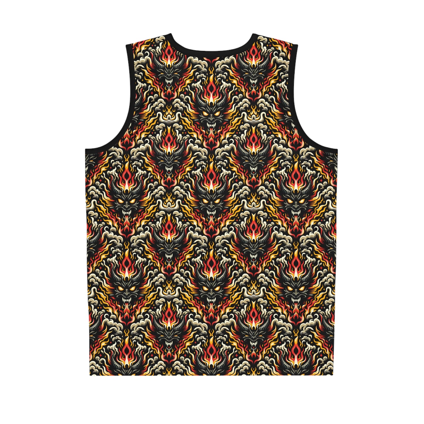 Flame Graphics Maximalist Streetwear Basketball Jersey - 8404 Design-59