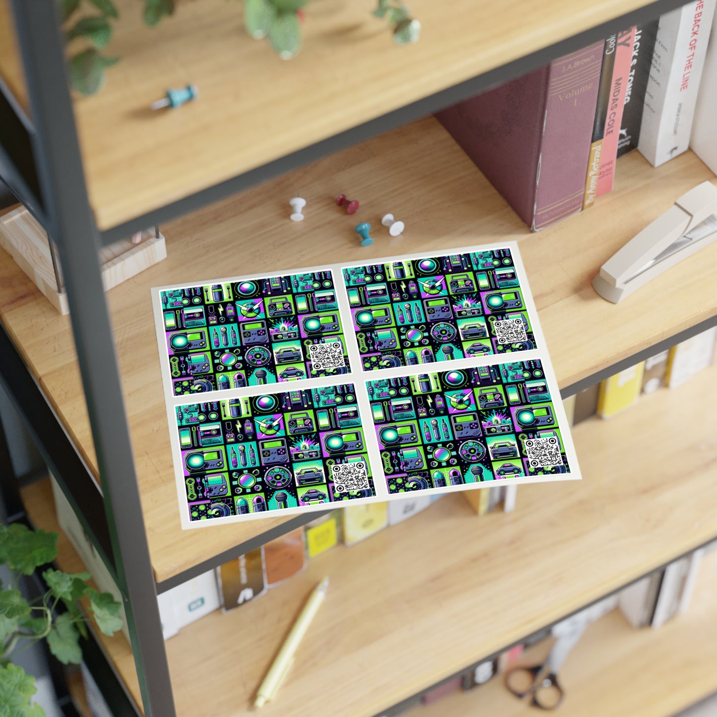 Retro Tech Graphics Tech-Inspired Nostalgia Sticker Sheets - 8404 Design-55