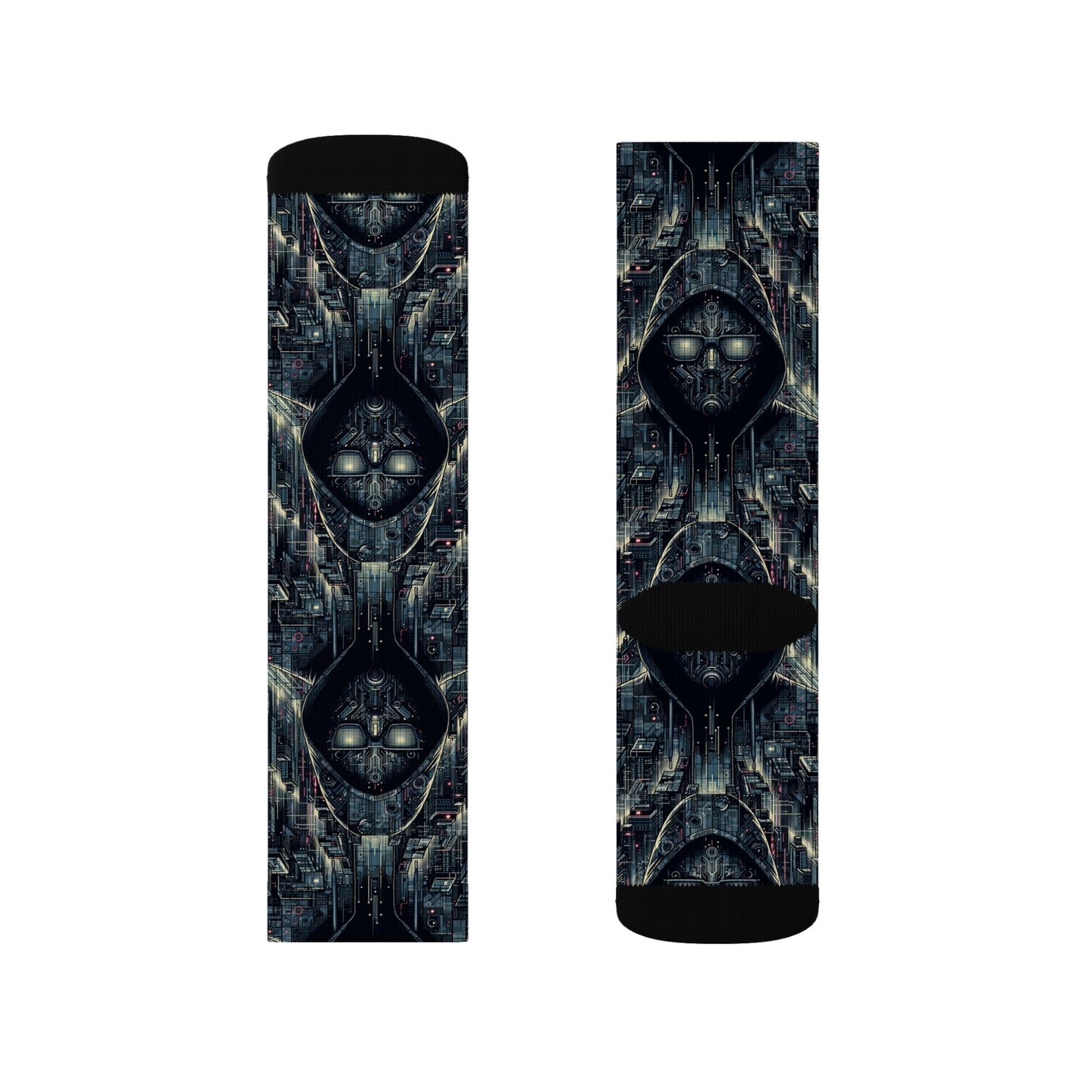 Tech Noir Aesthetics Sleek Tech Streetwear Sublimation Socks - 8404 Design-56