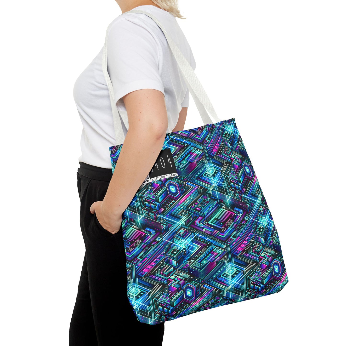Digital Dreamland Futuristic Tech Aesthetic Tote Bag - 8404 Design-42
