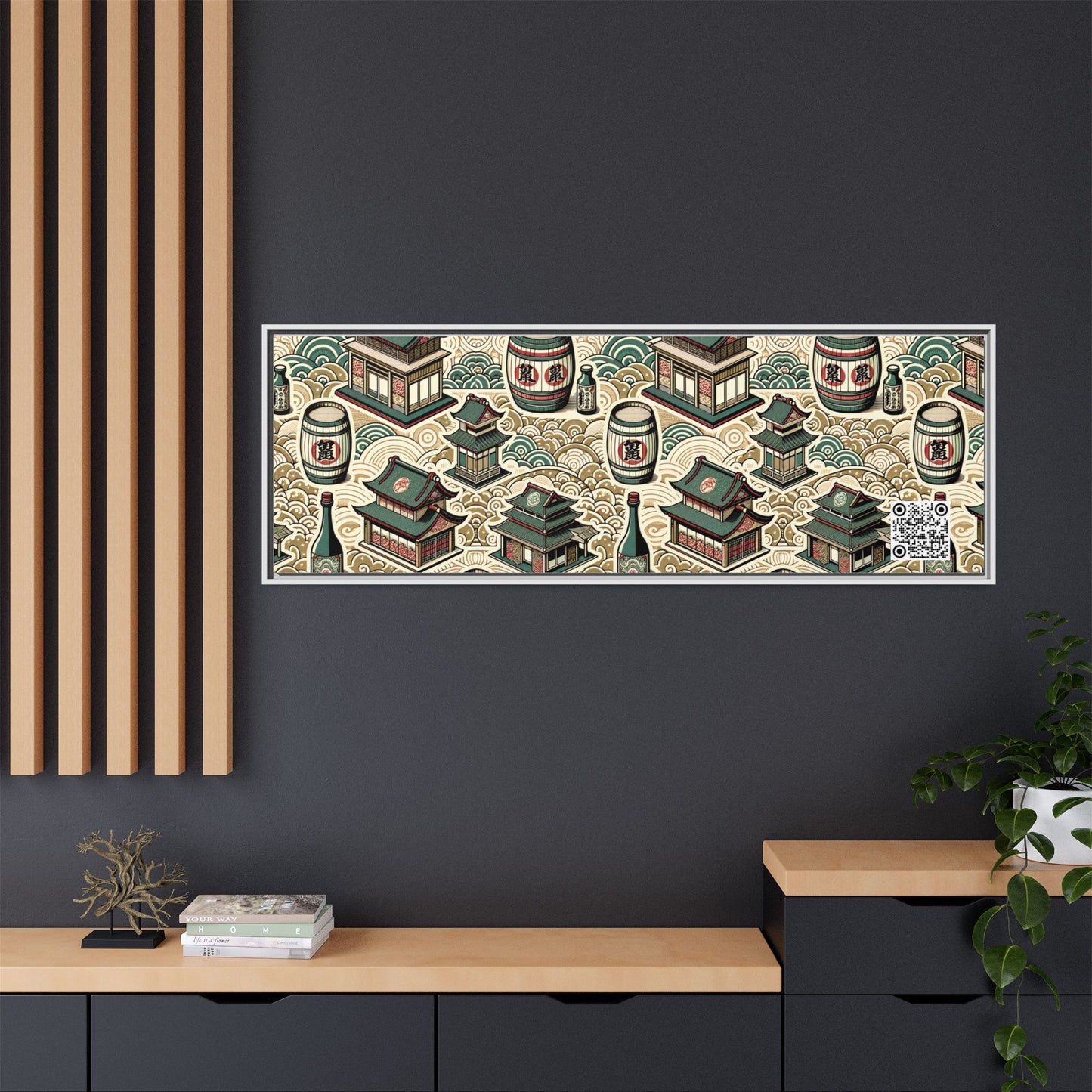 Cultural Artisanal Fusion Contemporary Cultural Elegance Matte Canvas, Framed (multi-Color) - 8404 Design-68 B