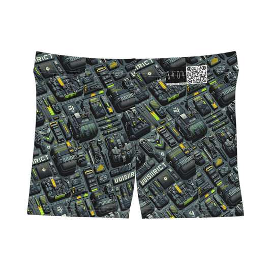 Tech Utility Streetwear Futuristic Tech-Forward Women's Shorts - 8404 Design-47