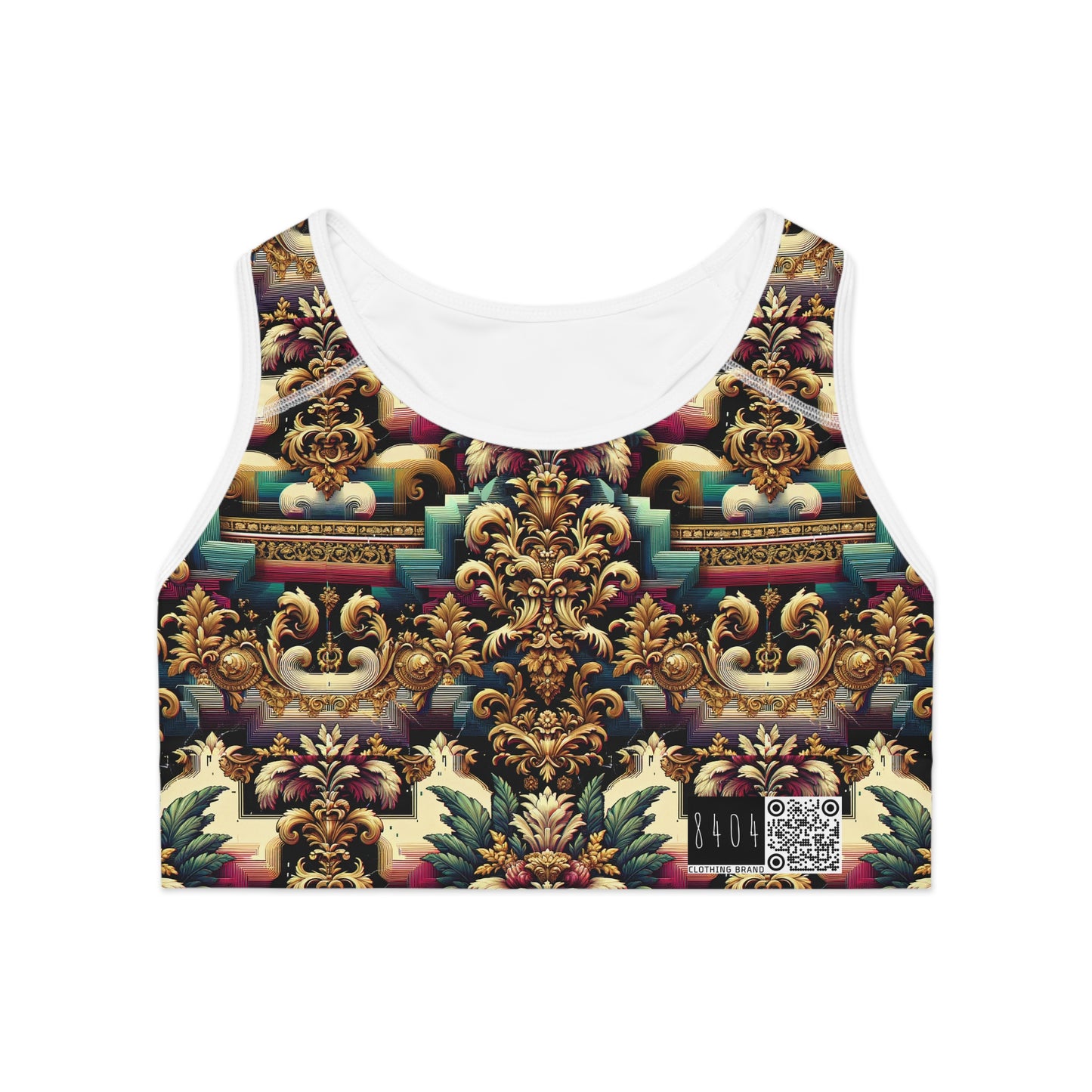 Digital Renaissance Modern Baroque Fusion Sports Bra - 8404 Design-60