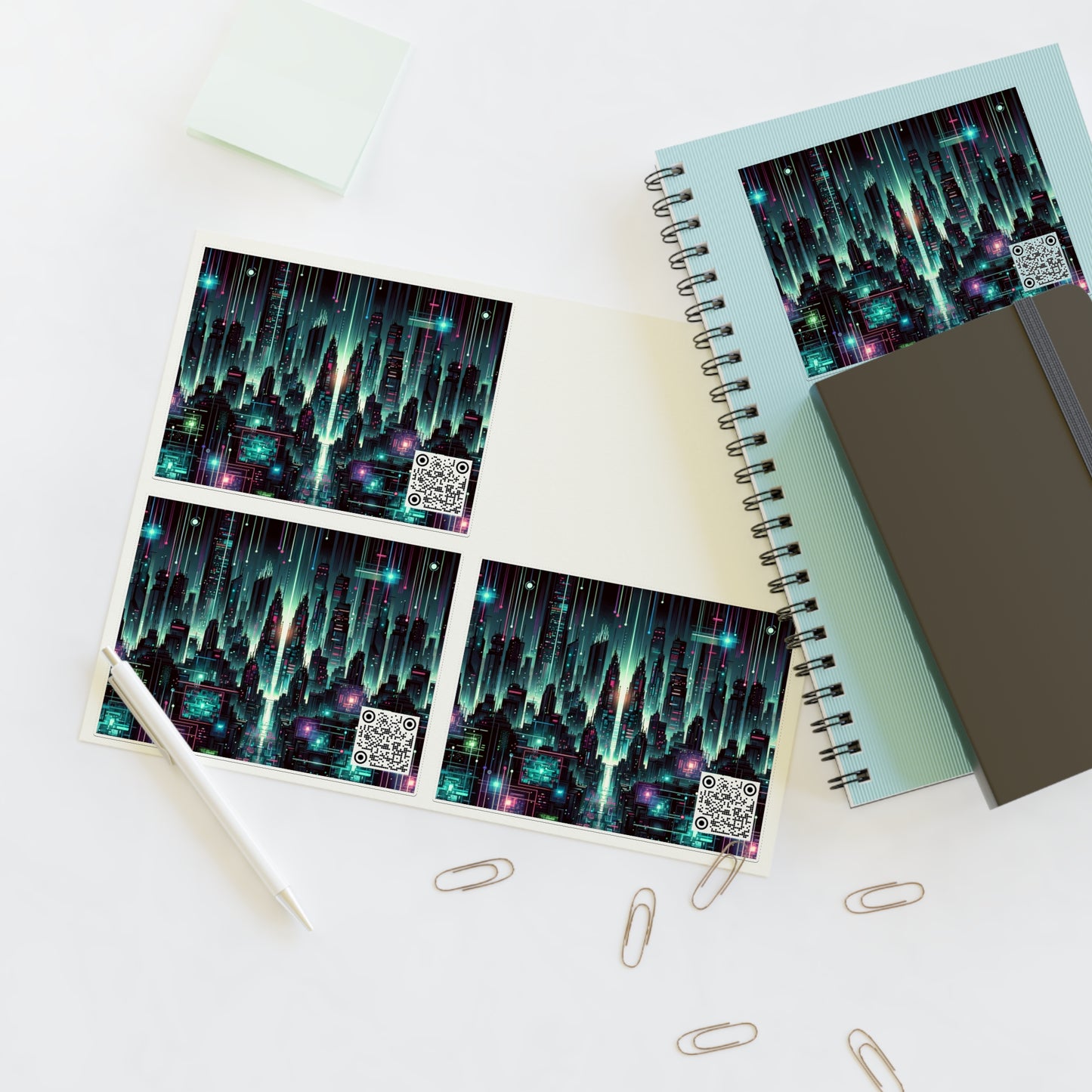 Tech Noir Graphics Cyberpunk Tech Aesthetic Sticker Sheets - 8404 Design-69