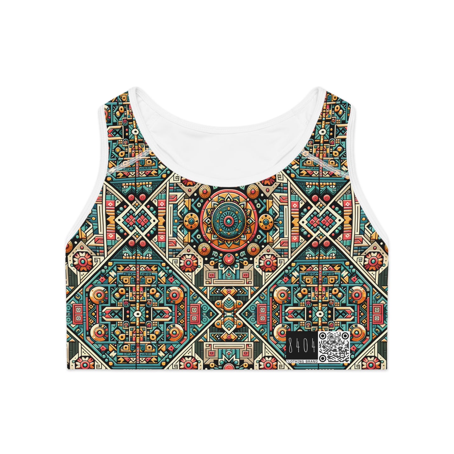 Cultural Fusion Tech Blend of Cultural Heritage With Tech-Inspired Elements Sports Bra - 8404 Design-74
