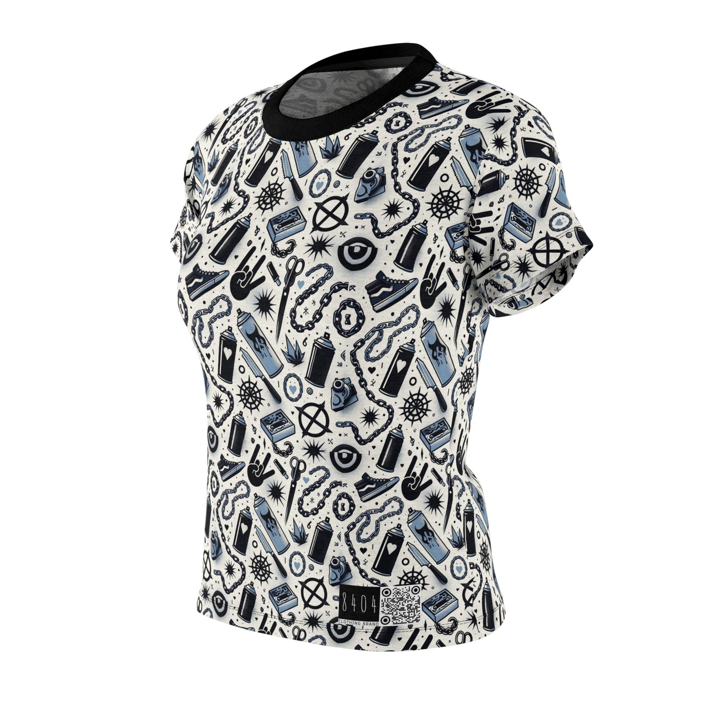 Cultural Rebellion Graphics Edgy and Rebellious With a Hint of Nostalgia Women's Cut & Sew Tee - 8404 Design-57