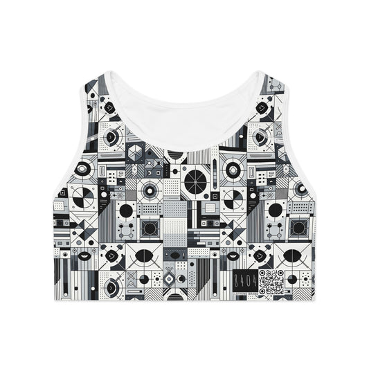 Digital Minimalism Minimalist Tech Sports Bra - 8404 Design-65