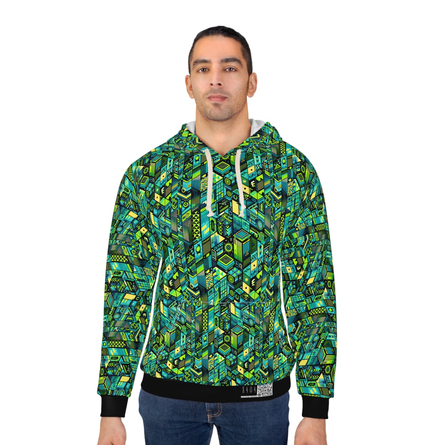 Tech-Infused Neon Tech-Forward Streetwear Pullover Hoodie - 8404 Design-61