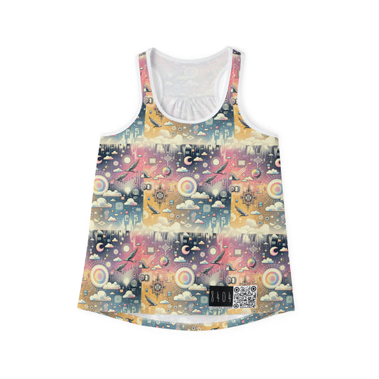 Digital Dreamland Whimsical and Nostalgic Streetwear With a Digital Twist Women's Tank Top - 8404 Design-69