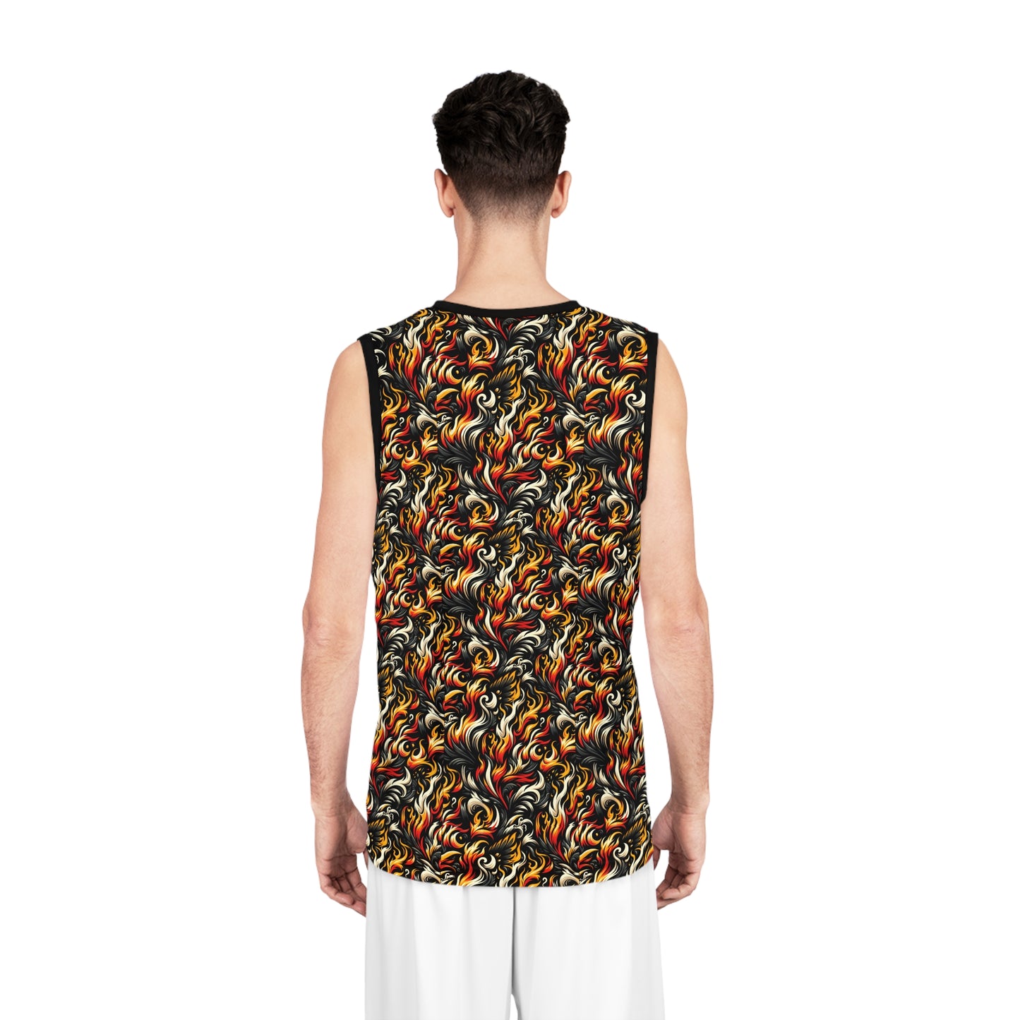 Fire & Flames Bold Streetwear Statement Basketball Jersey - 8404 Design-55