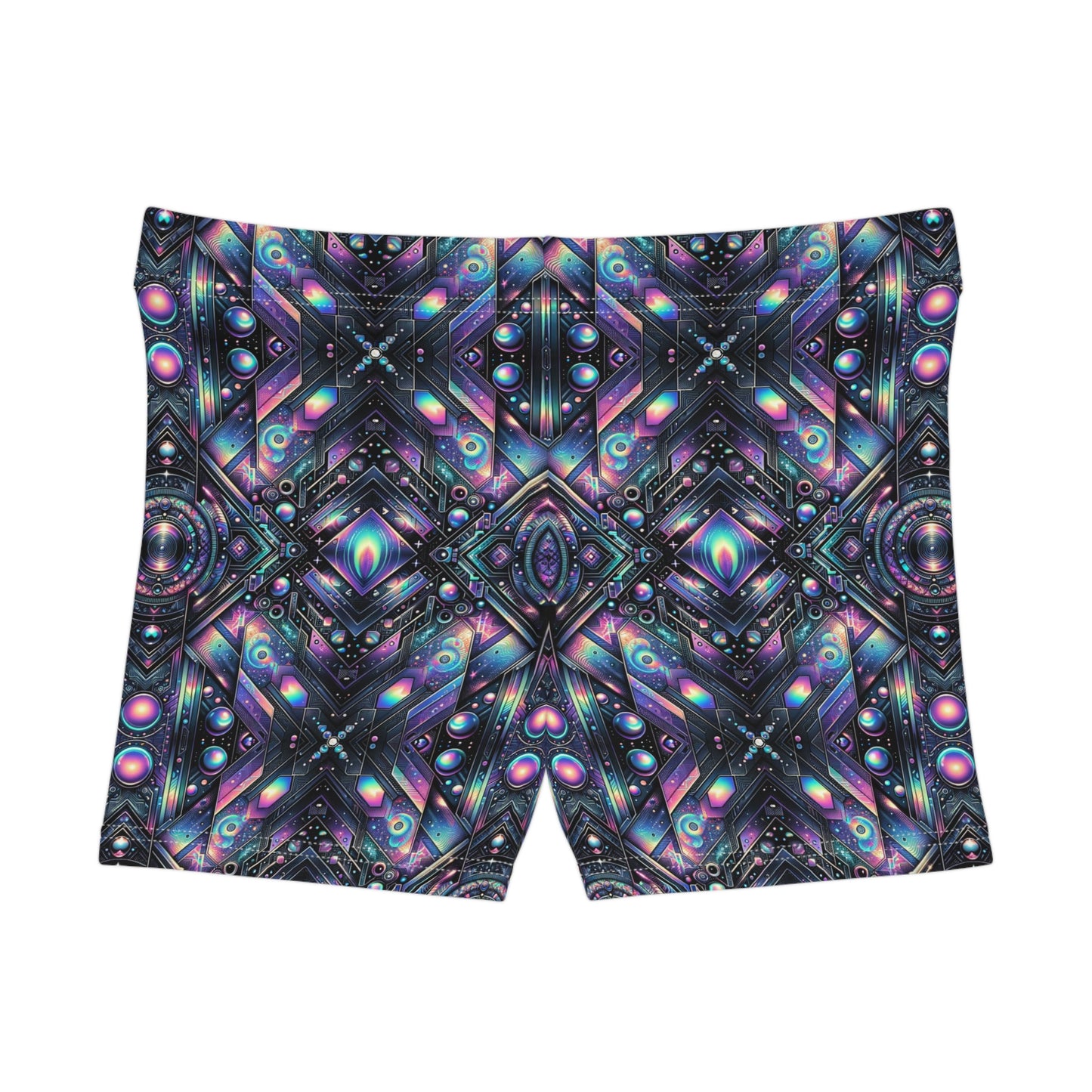Galactic Hues Tech-Forward Cosmic Fusion Women's Shorts - 8404 Design-58