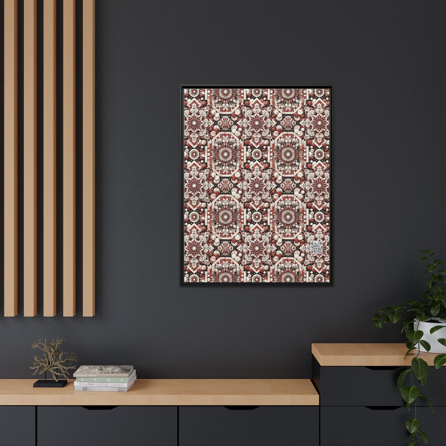 Neo Jomon Sculptural Aesthetics Artisanal Streetwear Matte Canvas, Framed (multi-Color) - 8404 Design-55 A
