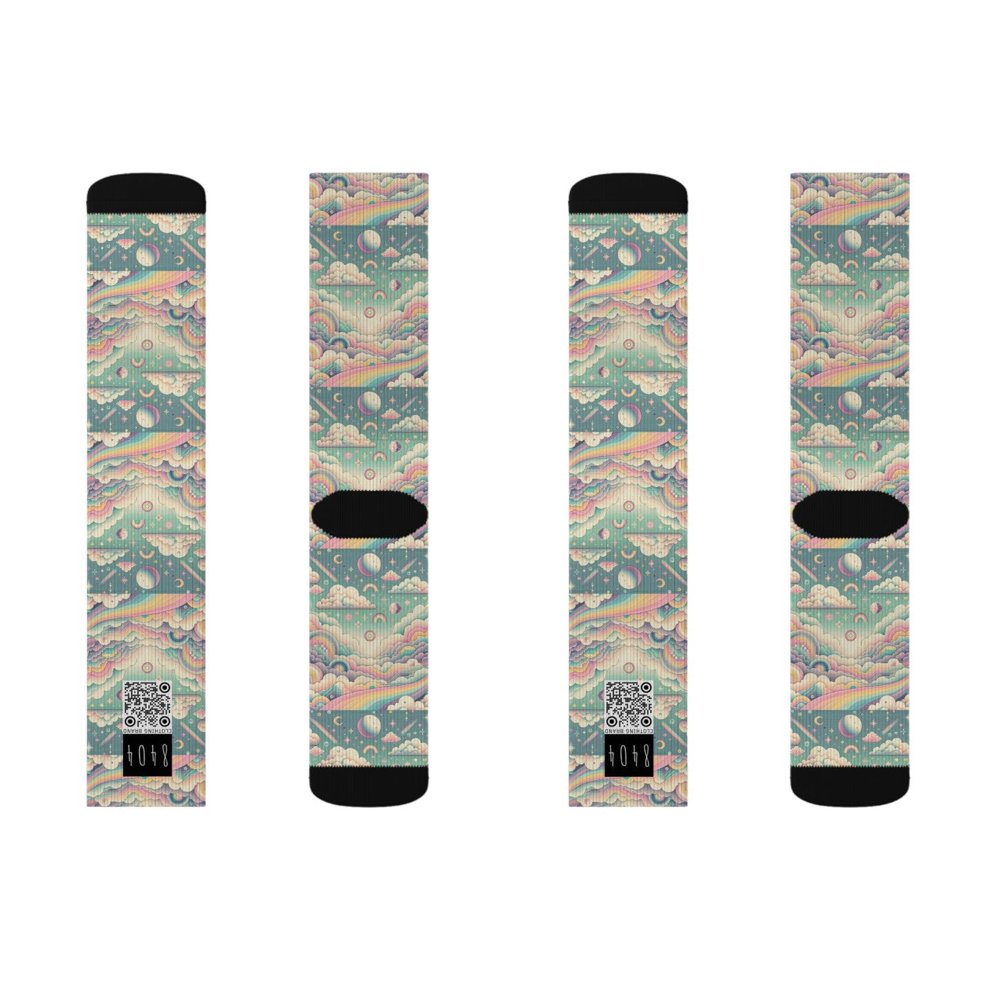 Digital Dreamland Whimsical and Nostalgic Streetwear With a Digital Twist Sublimation Socks - 8404 Design-65
