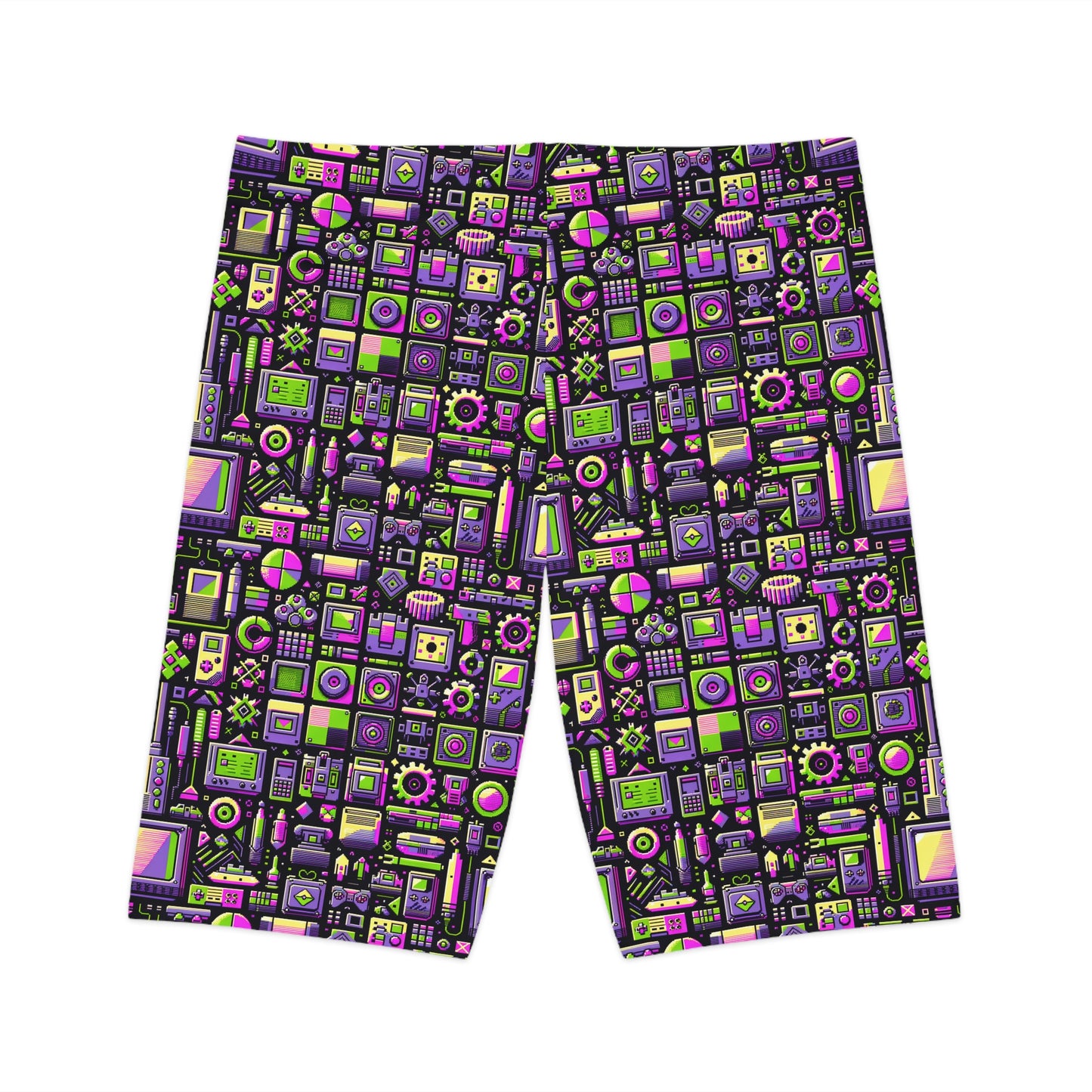 Digital Nostalgia Remix Modern Vintage Fusion Women's Bike Shorts - 8404 Design-67