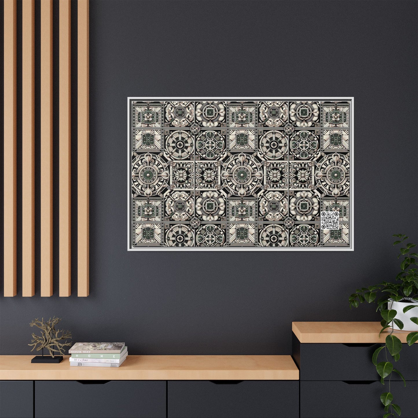 Cyber Garden Party Tech Garden Extravaganza Matte Canvas, Framed (multi-Color) - 8404 Design-45 A